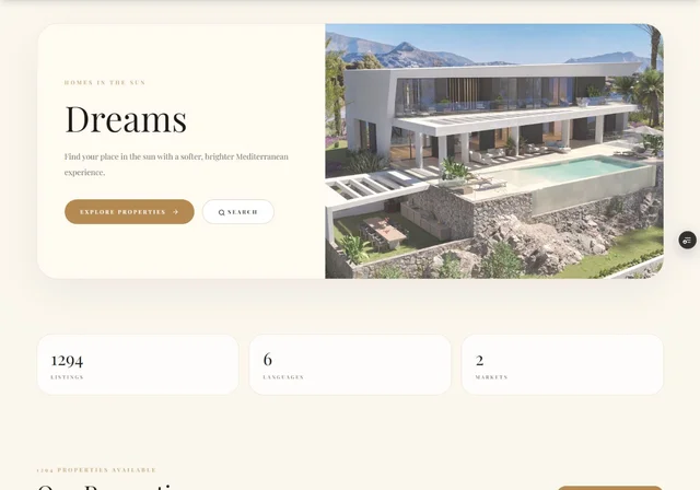Aperçu du site — Dreams