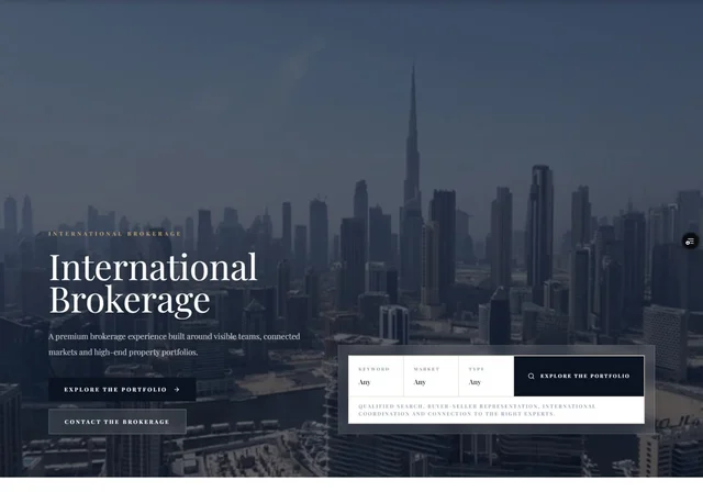 Aperçu du site — International Brokerage