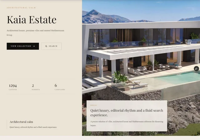 Website preview — Kaia Estate