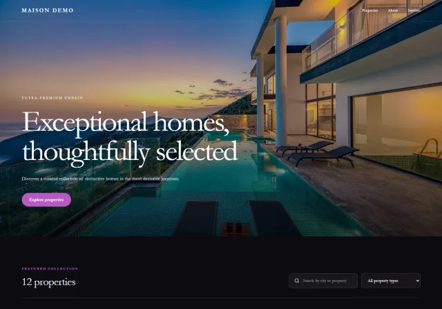 Aperçu du site — Prestige