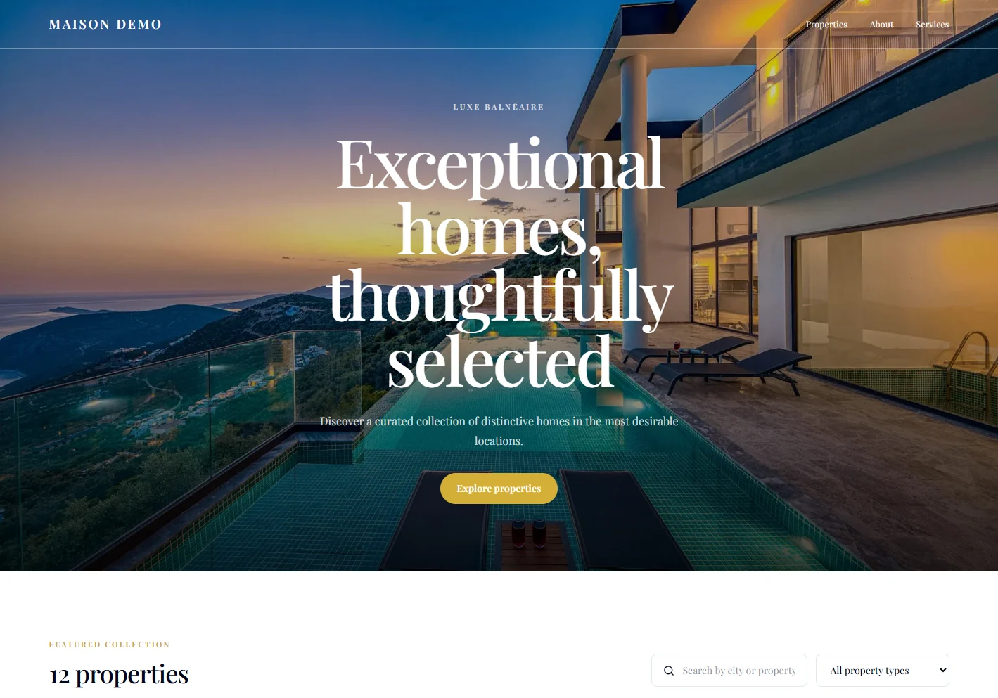 Aperçu du site — Riviera
