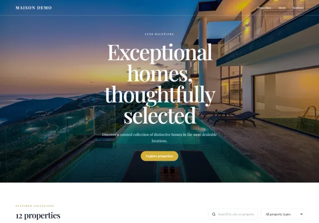 Aperçu du site — Riviera
